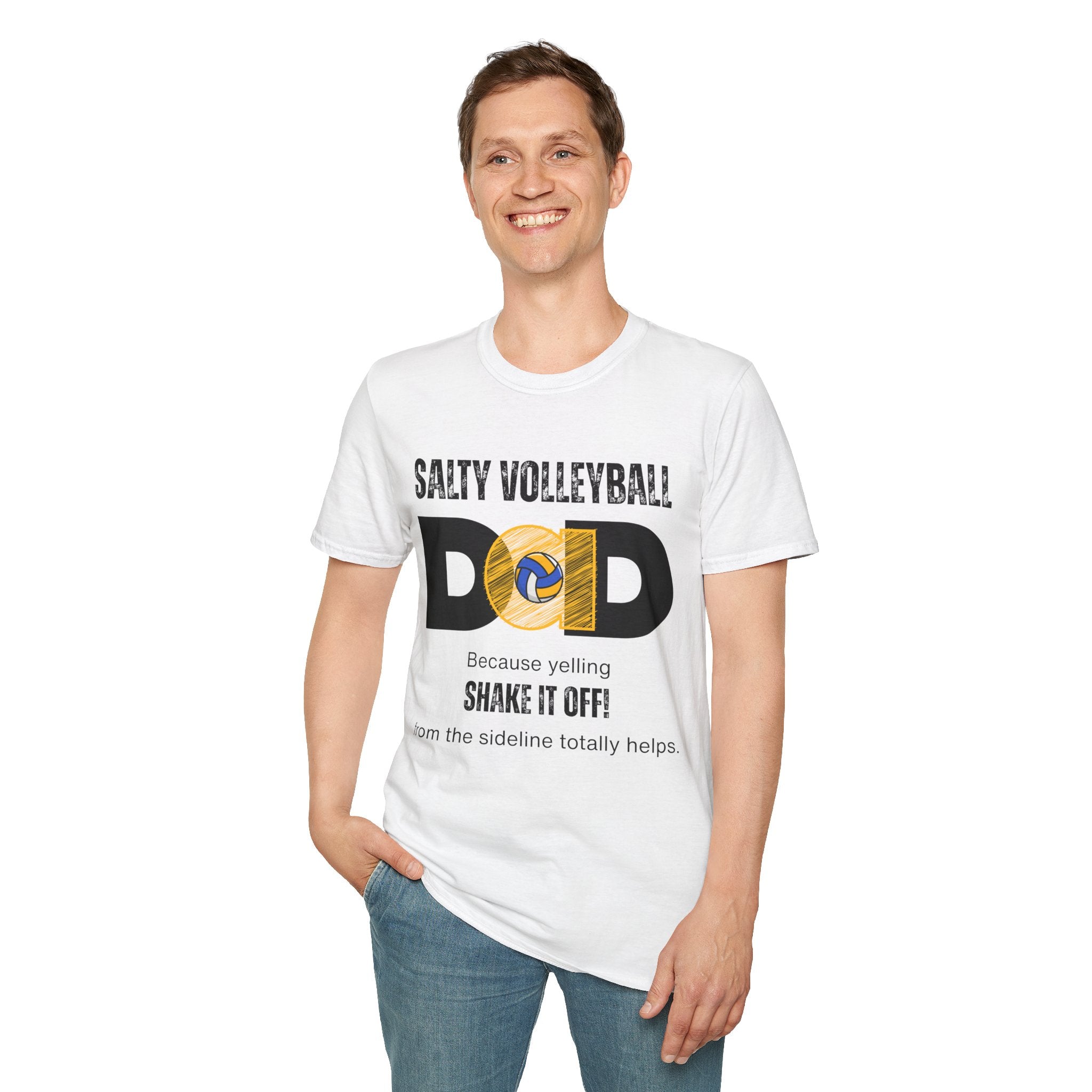 Salty Volleyball Dad - Shake It Off | Unisex Softstyle T-Shirt | 6 Shirt Color Options