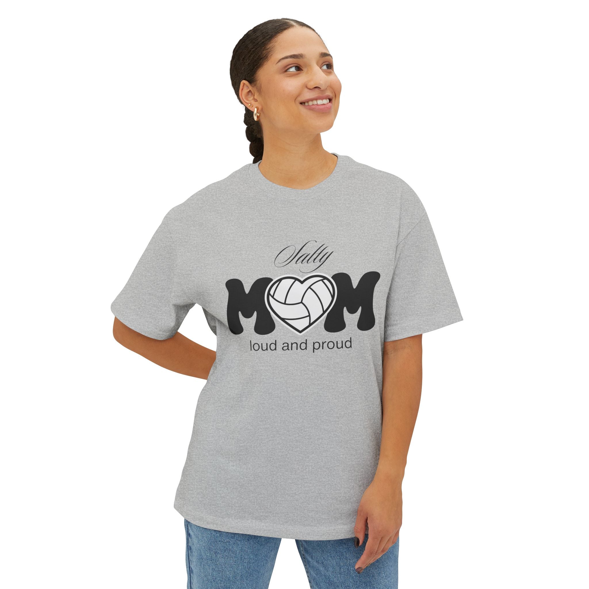 Salty Volleyball Mom - Loud and Proud Oversized Tee | 4 Shirt Color Options