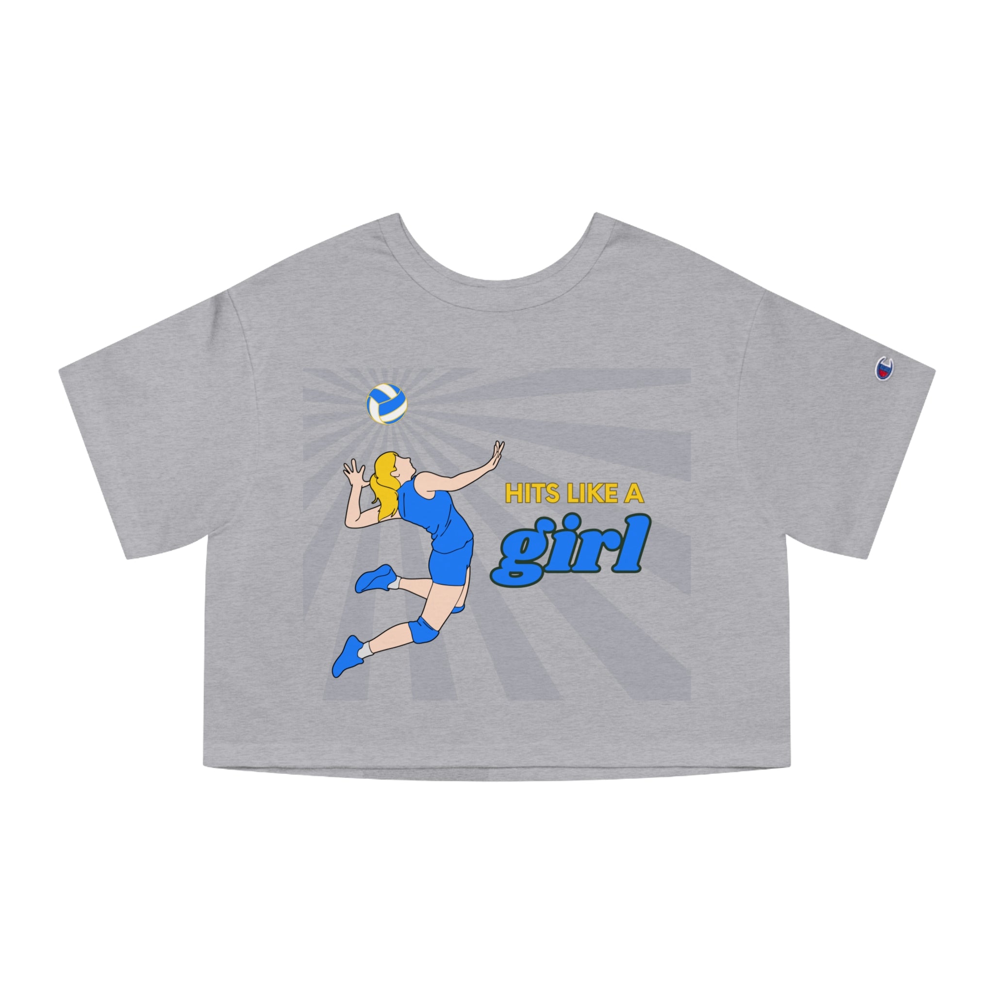 Hits Like a Girl - Yellow | Champion Women's Heritage Cropped T-Shirt | 4 Shirt Color Options