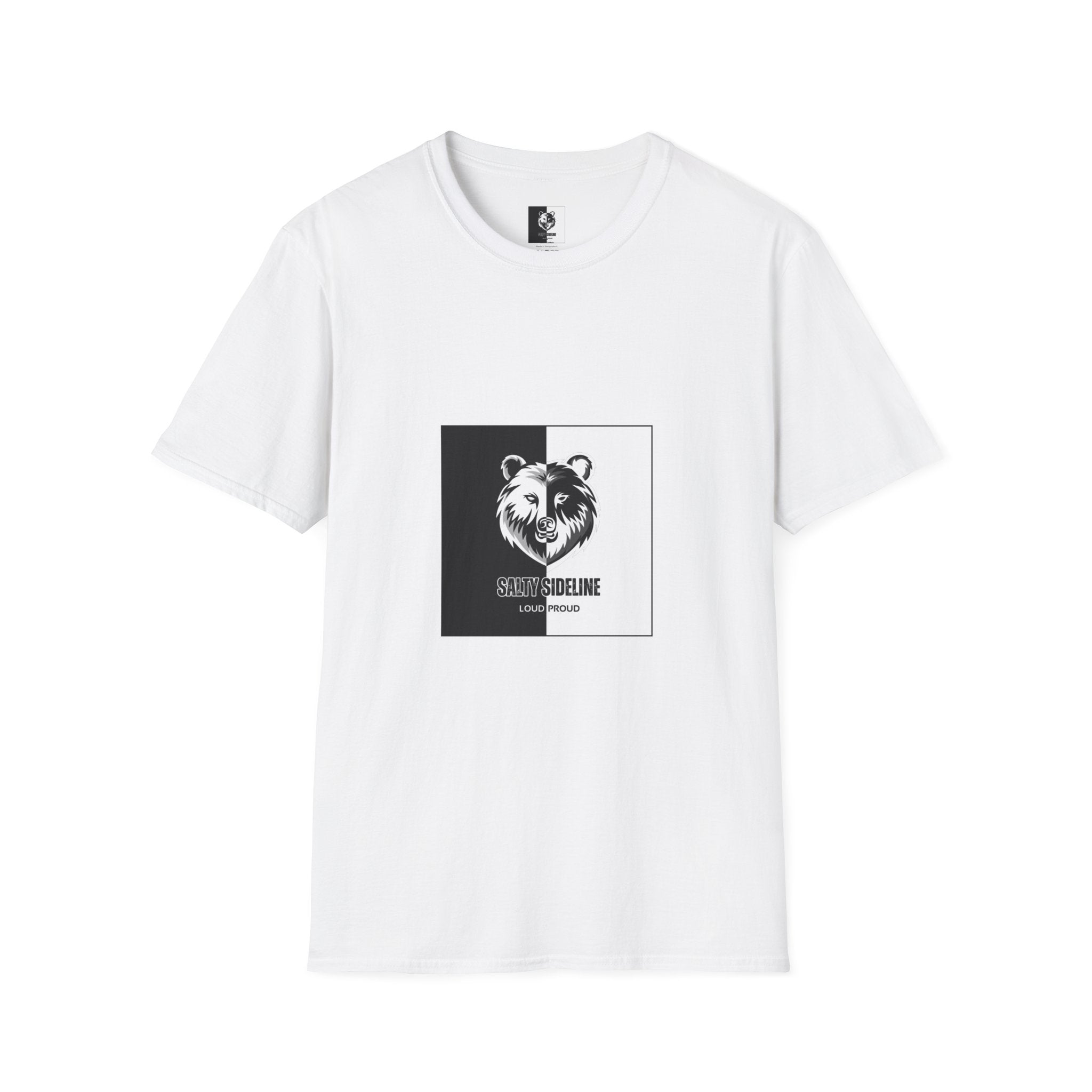 Salty Sideline Logo Unisex Softstyle T-Shirt (White)