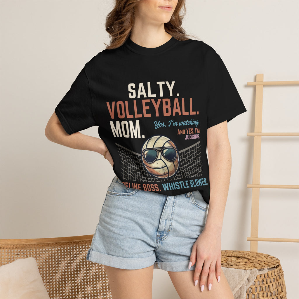 Salty Volleyball Mom - Yes I'm Watching T-Shirt
