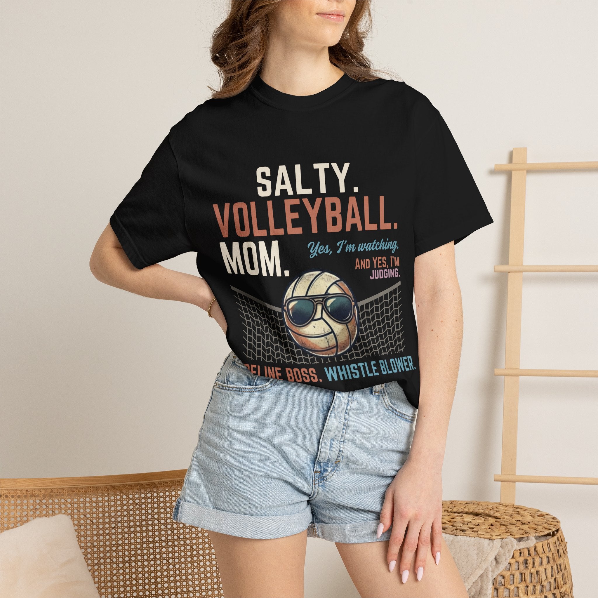 Salty Volleyball Mom - Yes I'm Watching T-Shirt