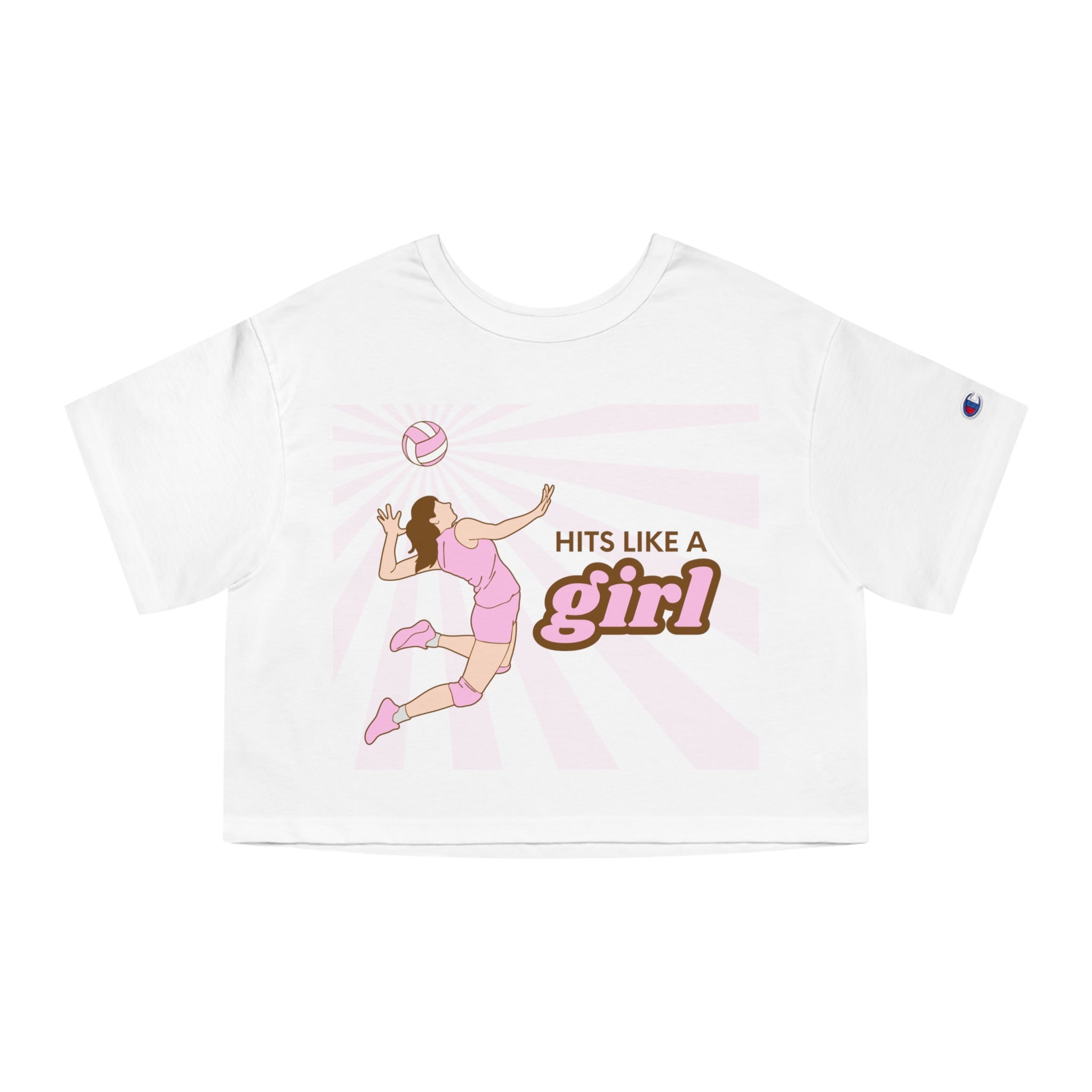 Hits Like a Girl - Brown | Champion Women's Heritage Cropped T-Shirt | 3 Shirt Color Options