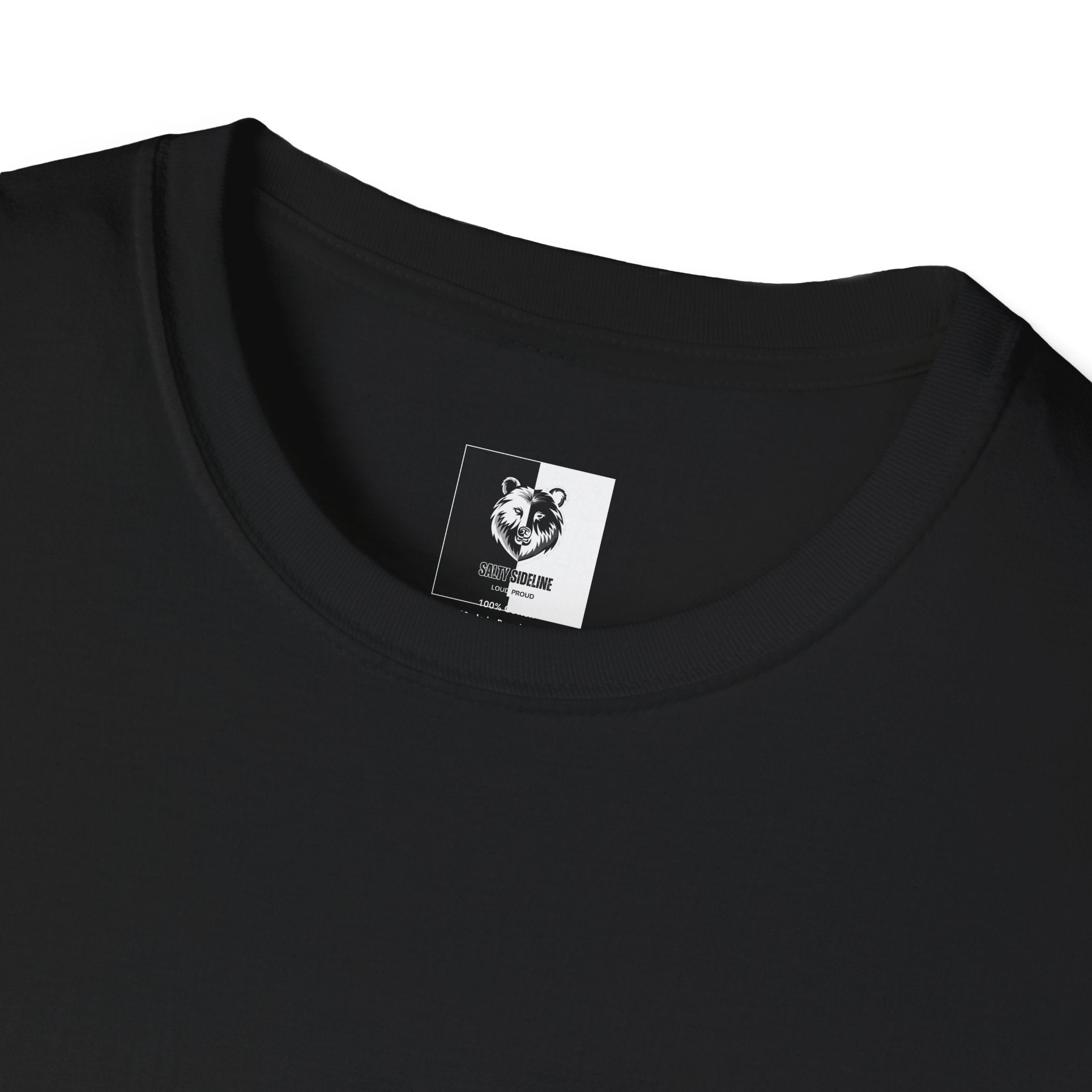 Salty Sideline Logo Unisex Softstyle T-Shirt (Black)