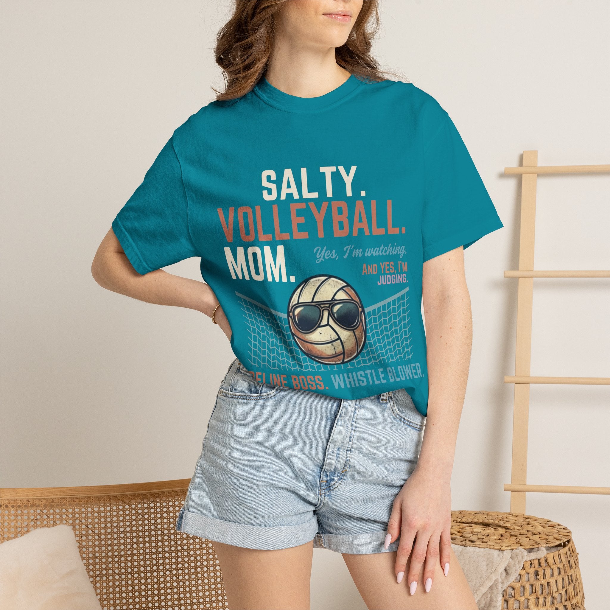 Salty Volleyball Mom - Yes I'm Watching T-Shirt