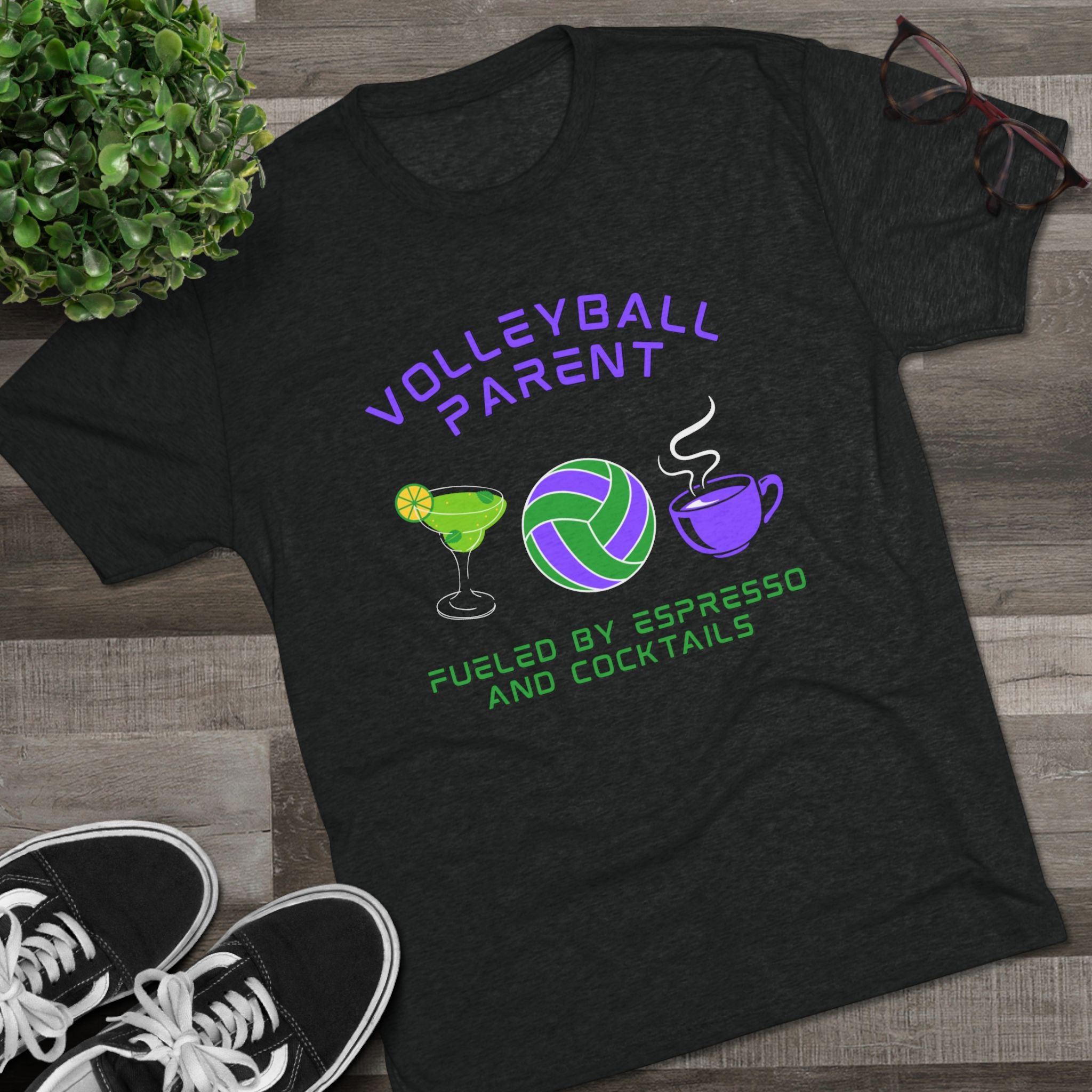 Volleyball Parent Fueled by Espresso and Cocktails T-Shirt