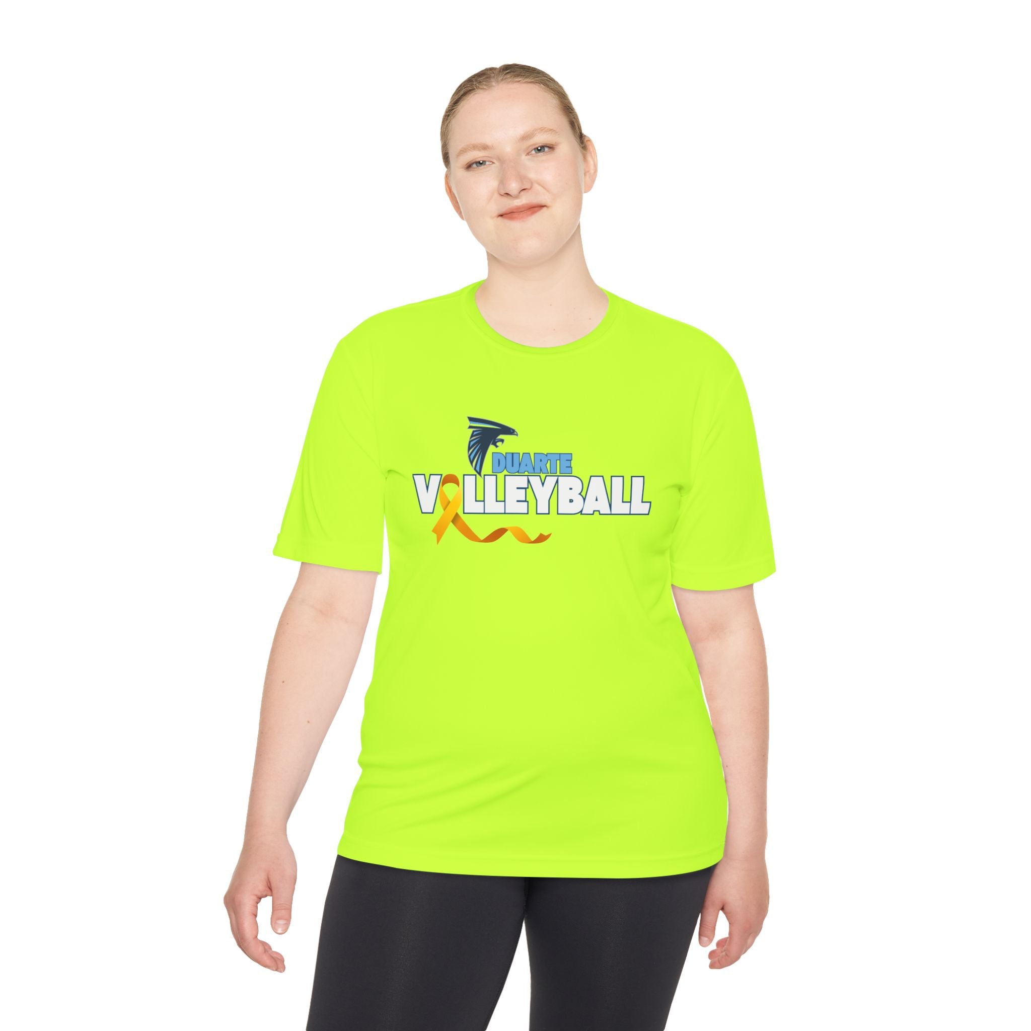 Duarte Volleyball Neon Suicide Prevention Awareness Moisture-Wicking Tee