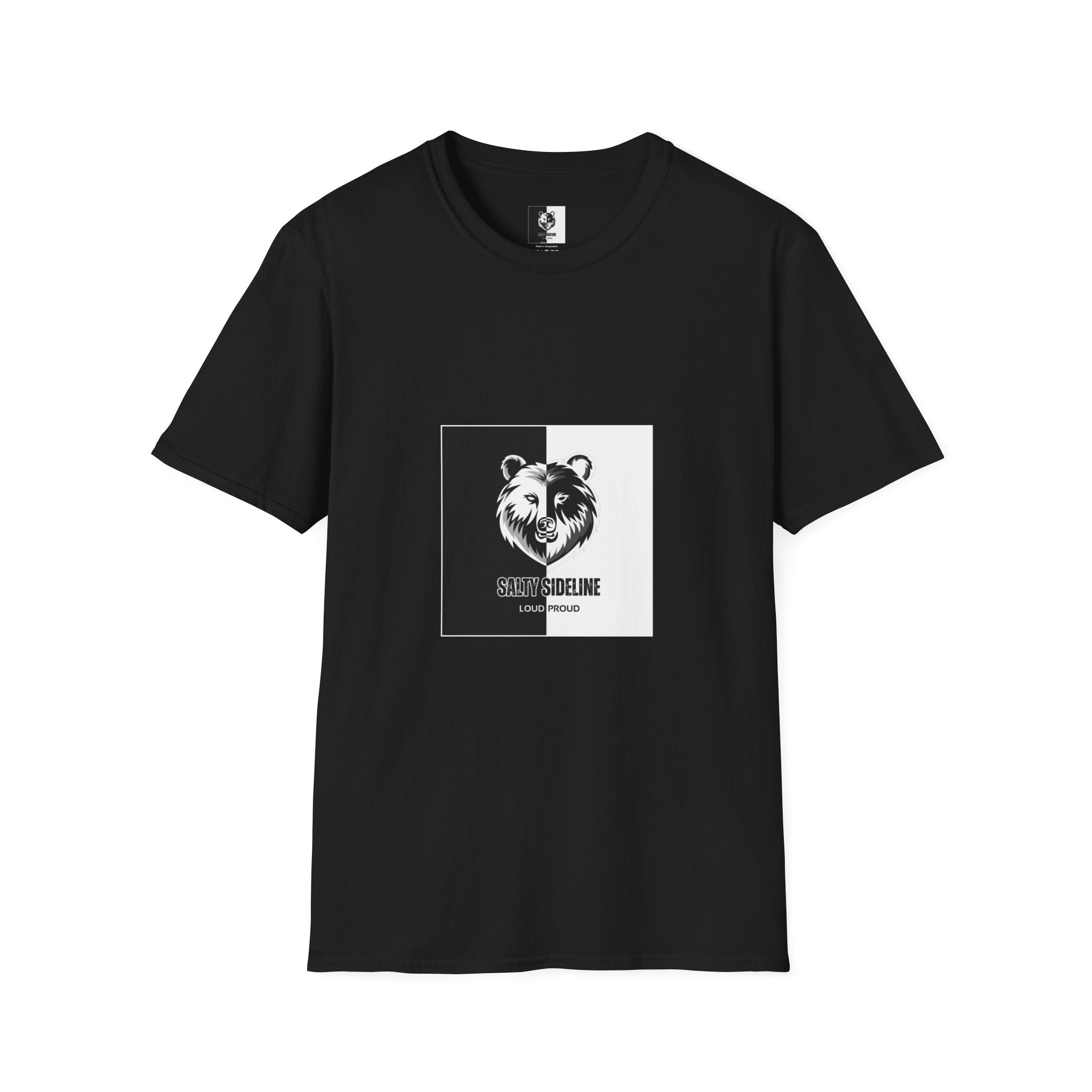 Salty Sideline Logo Unisex Softstyle T-Shirt (Black)
