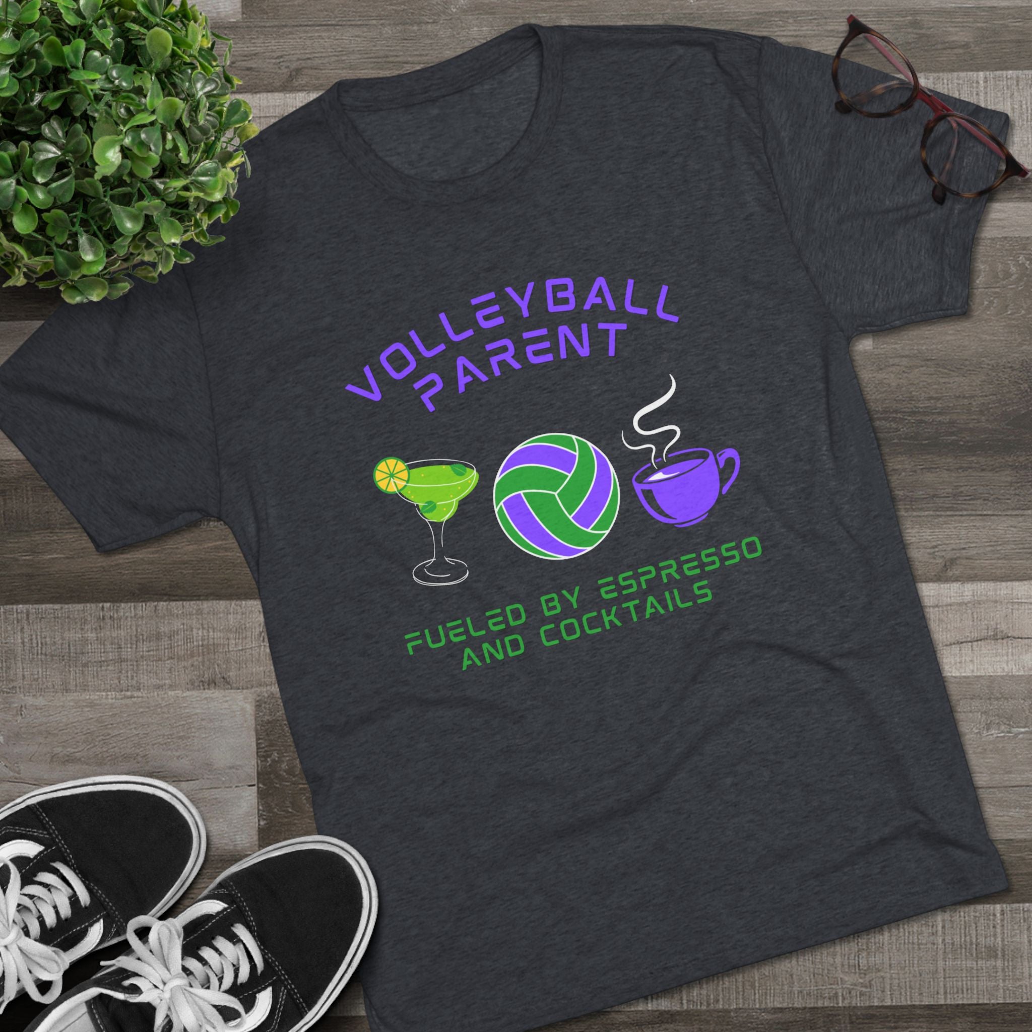 Volleyball Parent Fueled by Espresso and Cocktails T-Shirt