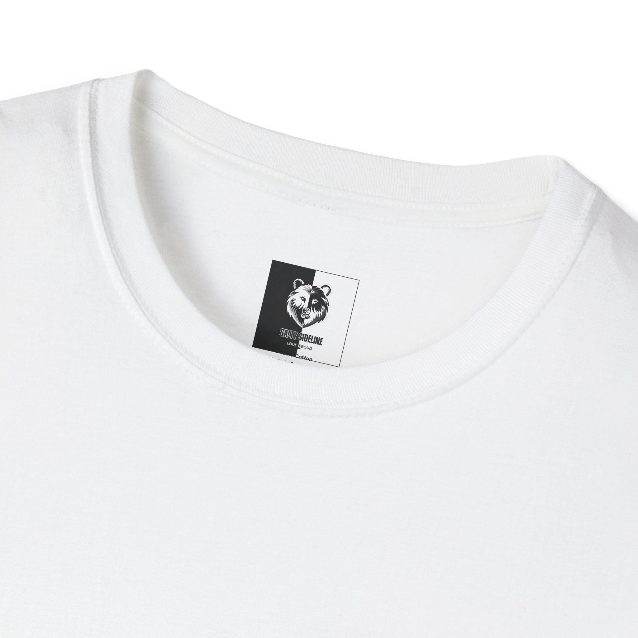 Salty Sideline Logo Unisex Softstyle T-Shirt (White)