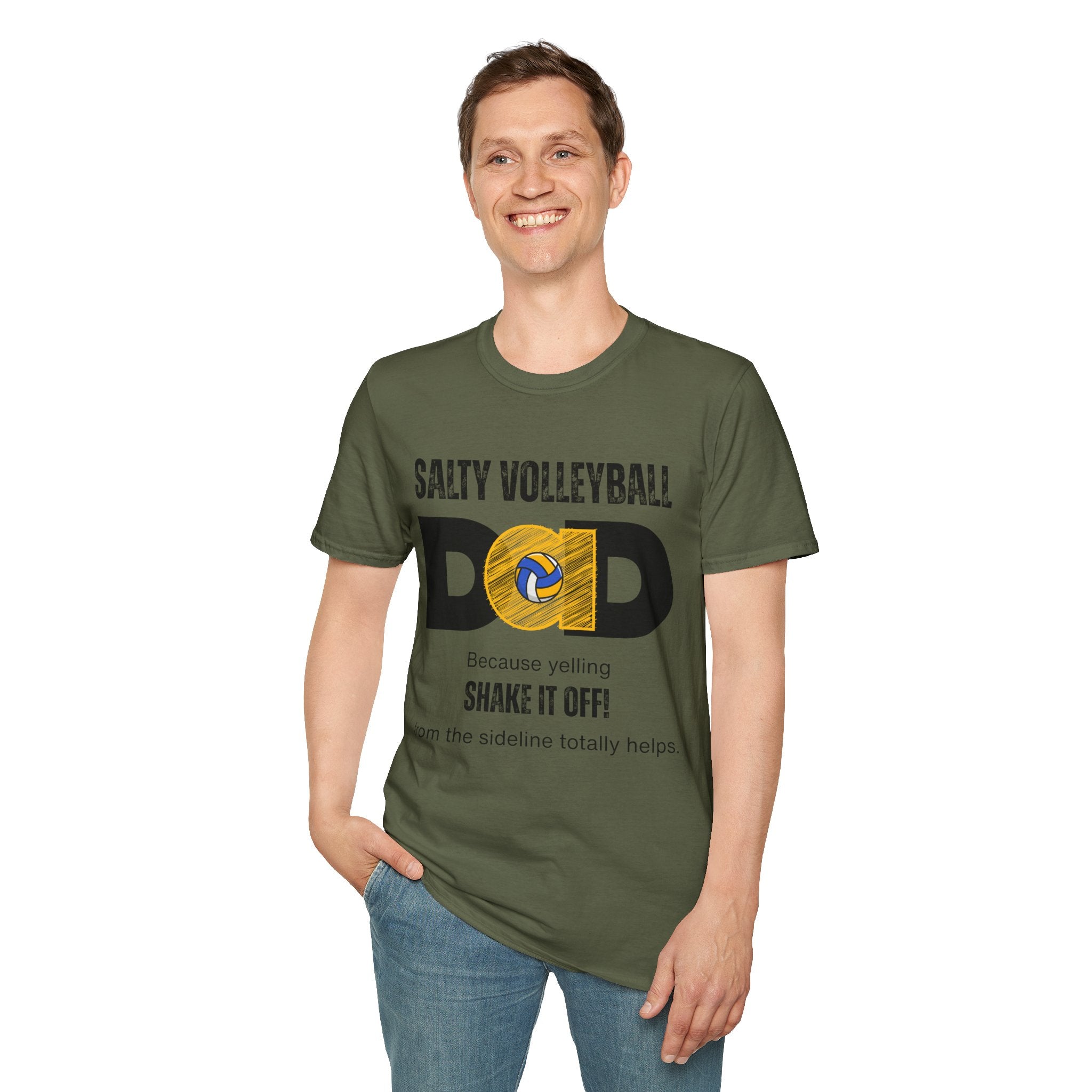 Salty Volleyball Dad - Shake It Off | Unisex Softstyle T-Shirt | 6 Shirt Color Options